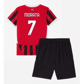 AC Milan Alvaro Morata #7 Domaci Dres za Dječji 2024-25 Kratak Rukavima (+ kratke hlače)